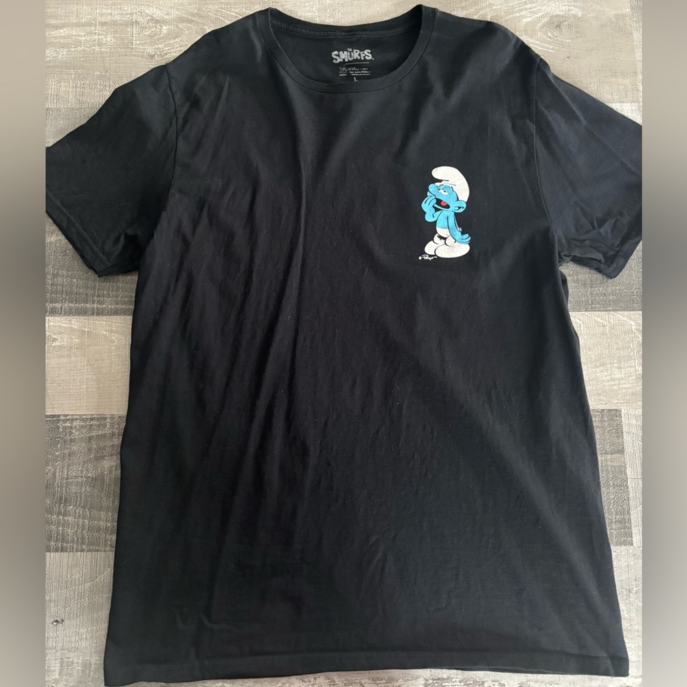 🔵The Smurfs Black Graphic Tee